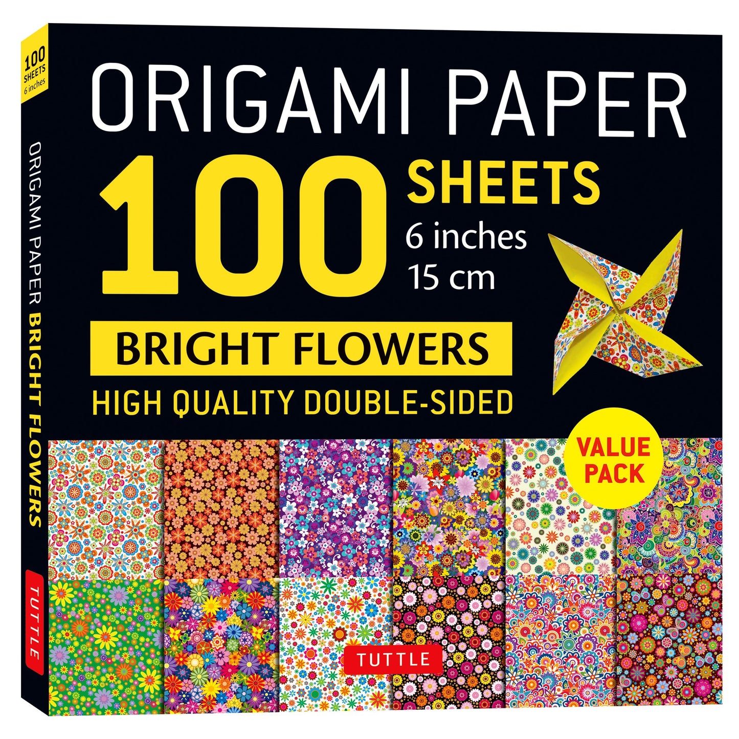Cover image for Origami Paper 100 Sheets Bright Flowers 6" (15 cm) ISBN 9780804857499