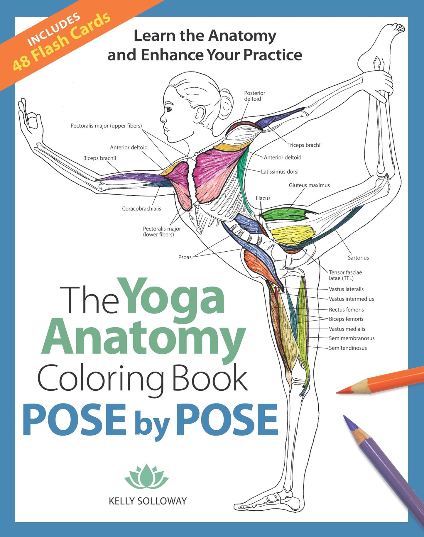 Cover image for The Yoga Anatomy Coloring Book: Pose by Pose ISBN 9781684620135