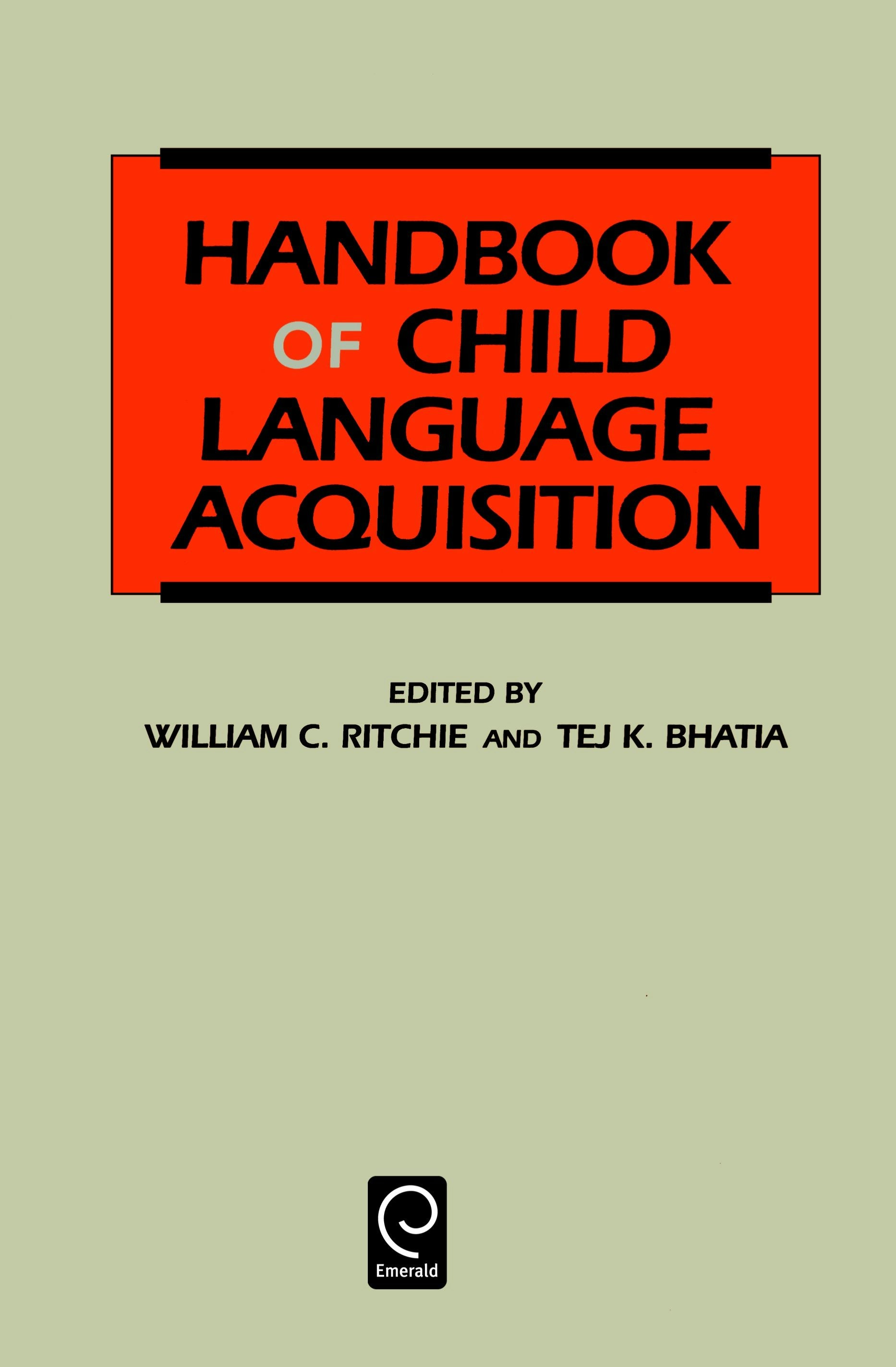 Book cover image for Handbook of Child Language Acquisition ISBN: 9780125890410