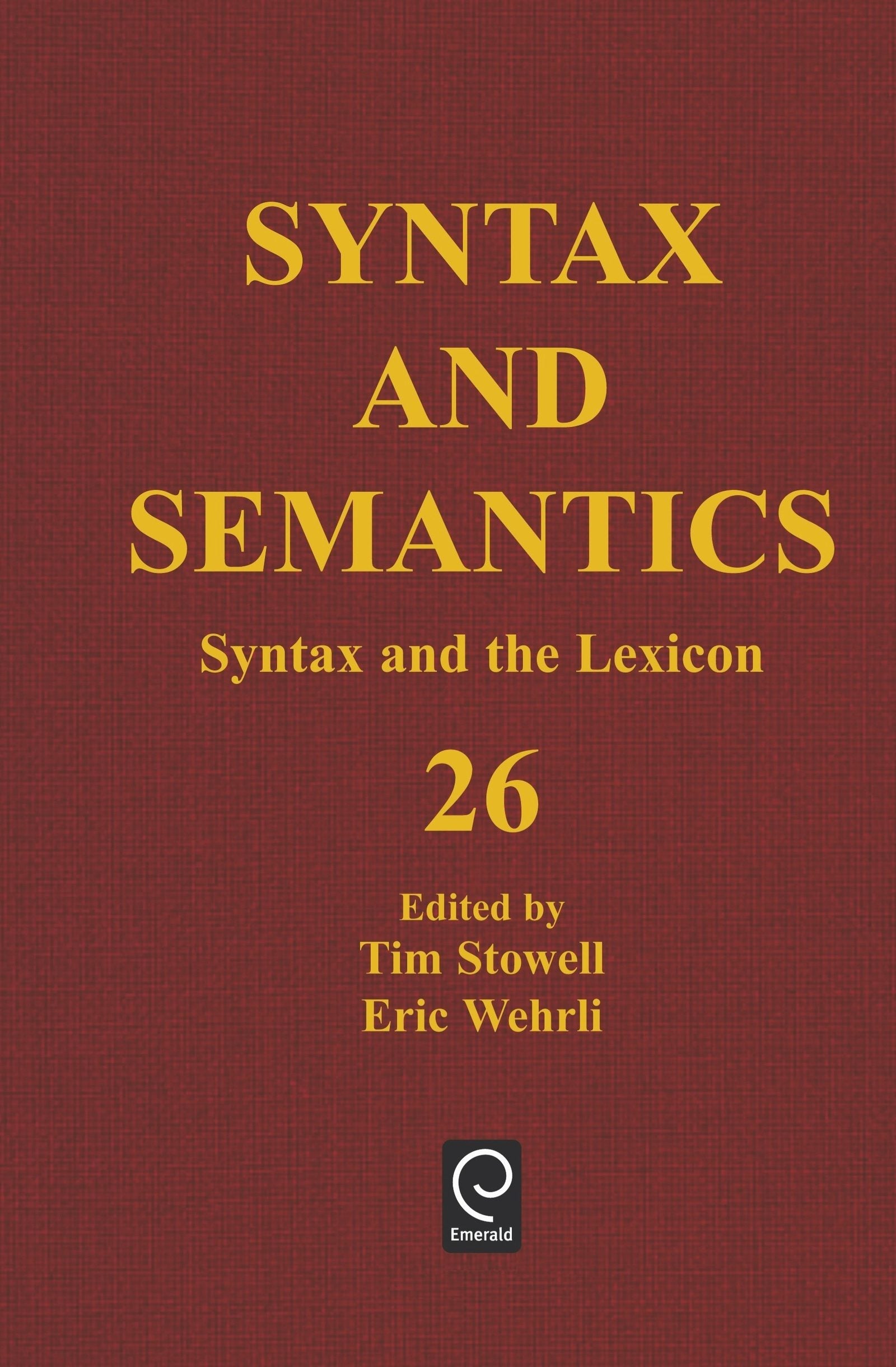 Book cover image for Syntax and the Lexicon ISBN: 9780126135268