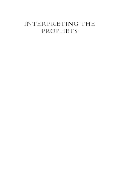Cover image for Interpreting the Prophets, isbn: 9780281069057