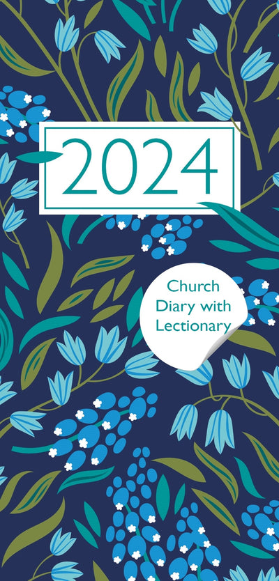 Cover image for Church Pocket Book and Diary 2024 Navy Floral with Lectionary, isbn: 9780281089598