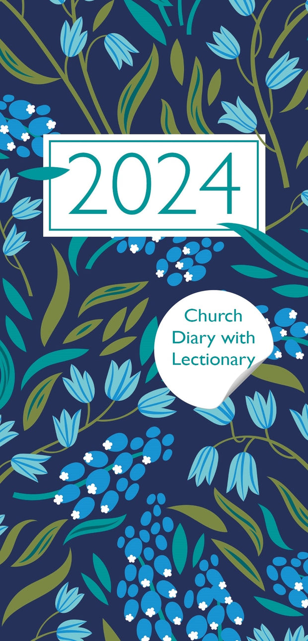Cover image for Church Pocket Book and Diary 2024 Navy Floral with Lectionary, isbn: 9780281089598