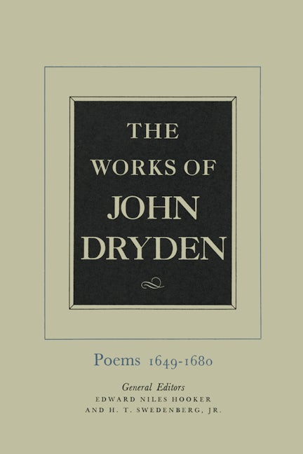 Book cover image for The Works of John Dryden, Volume I ISBN: 9780520003583