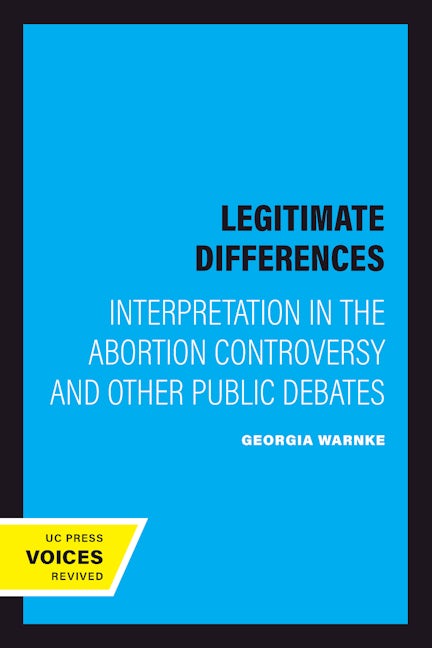 Book cover image for Legitimate Differences ISBN: 9780520216334