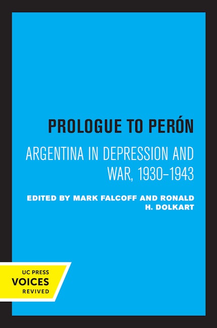 Book cover image for Prologue to Peron ISBN: 9780520307490