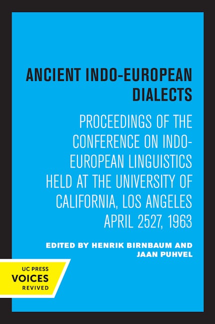 Book cover image for Ancient Indo-European Dialects ISBN: 9780520307582