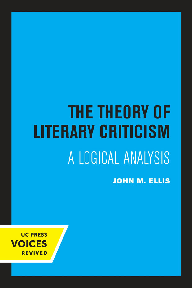 Cover image for The Theory of Literary Criticism, isbn: 9780520318885