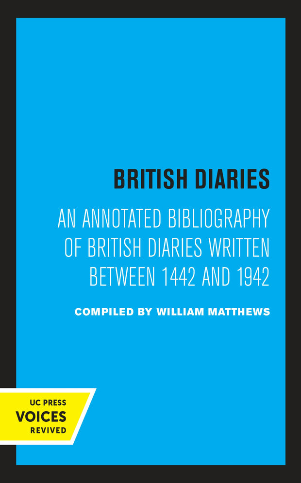 Cover image for British Diaries, isbn: 9780520320710