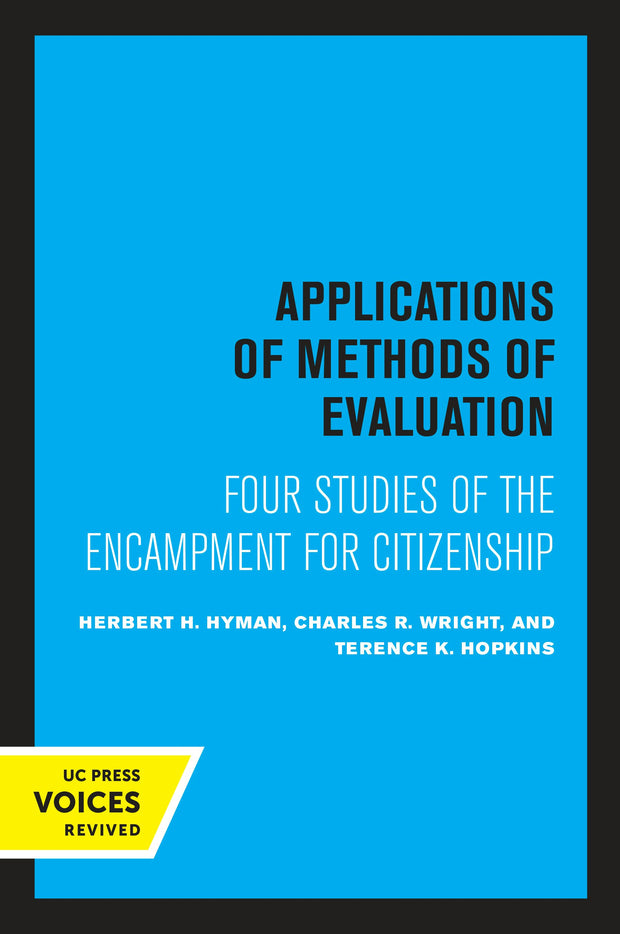 Cover image for Applications of Methods of Evaluation, isbn: 9780520321908