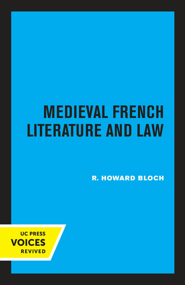 Cover image for Medieval French Literature and Law, isbn: 9780520333574