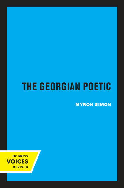 Cover image for The Georgian Poetic, isbn: 9780520334762