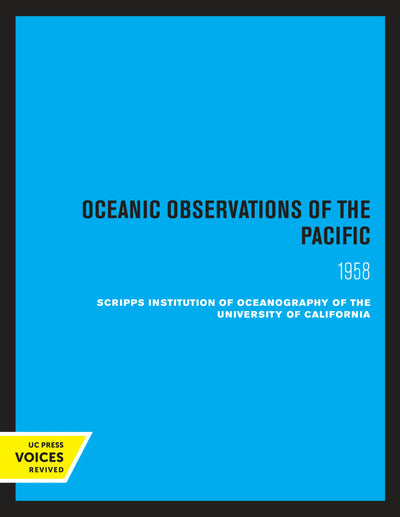 Cover image for Oceanic Observations of the Pacific, 1958, isbn: 9780520339811