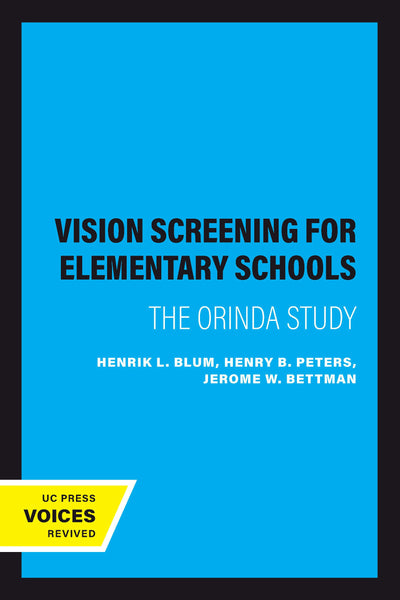 Cover image for Vision Screening for Elementary Schools, isbn: 9780520340015