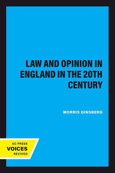 Cover image for Law and Opinion in England in the 20th Century, isbn: 9780520345331