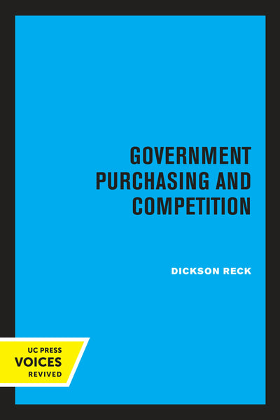 Cover image for Government Purchasing and Competition, isbn: 9780520345508