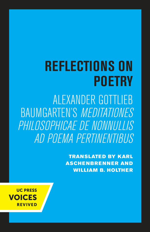 Cover image for Reflections on Poetry, isbn: 9780520345522