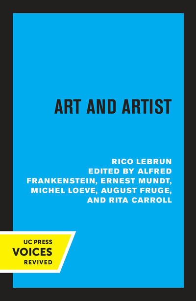 Cover image for Art and Artist, isbn: 9780520347618