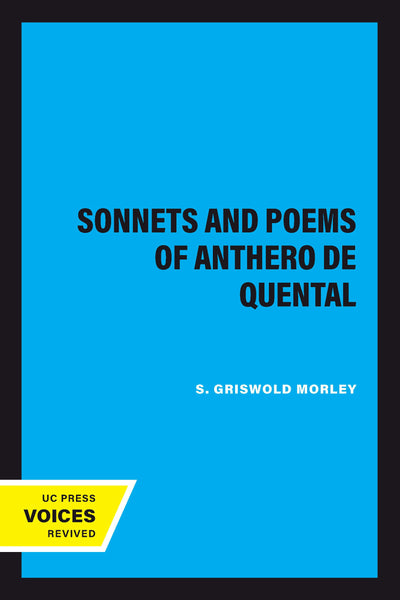 Cover image for Sonnets and Poems of Anthero de Quental, isbn: 9780520348684