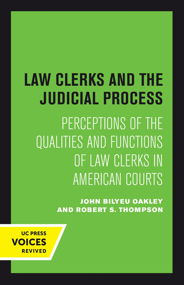 Cover image for Law Clerks and the Judicial Process, isbn: 9780520378001