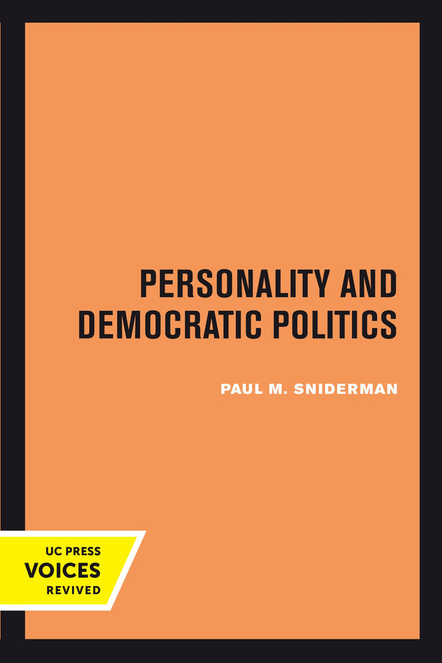 Cover image for Personality and Democratic Politics, isbn: 9780520378254