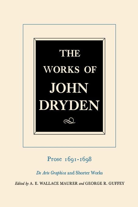 Cover image for The Works of John Dryden, Volume XX, isbn: 9780520905337