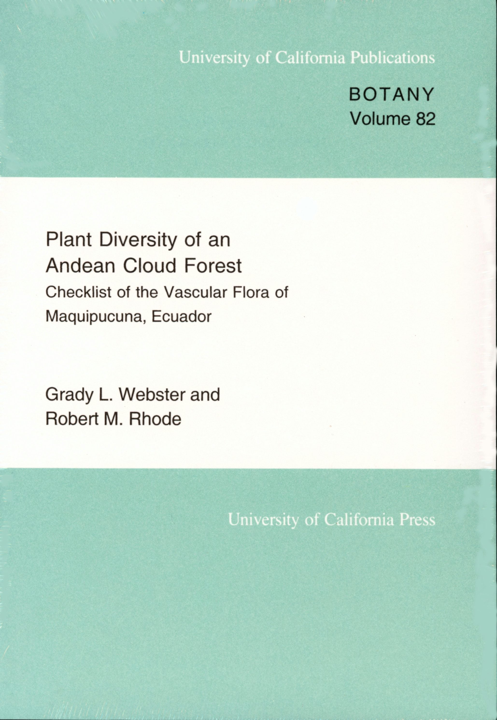 Book cover image for Plant Diversity of an Andean Cloud Forest ISBN: 9780520915930