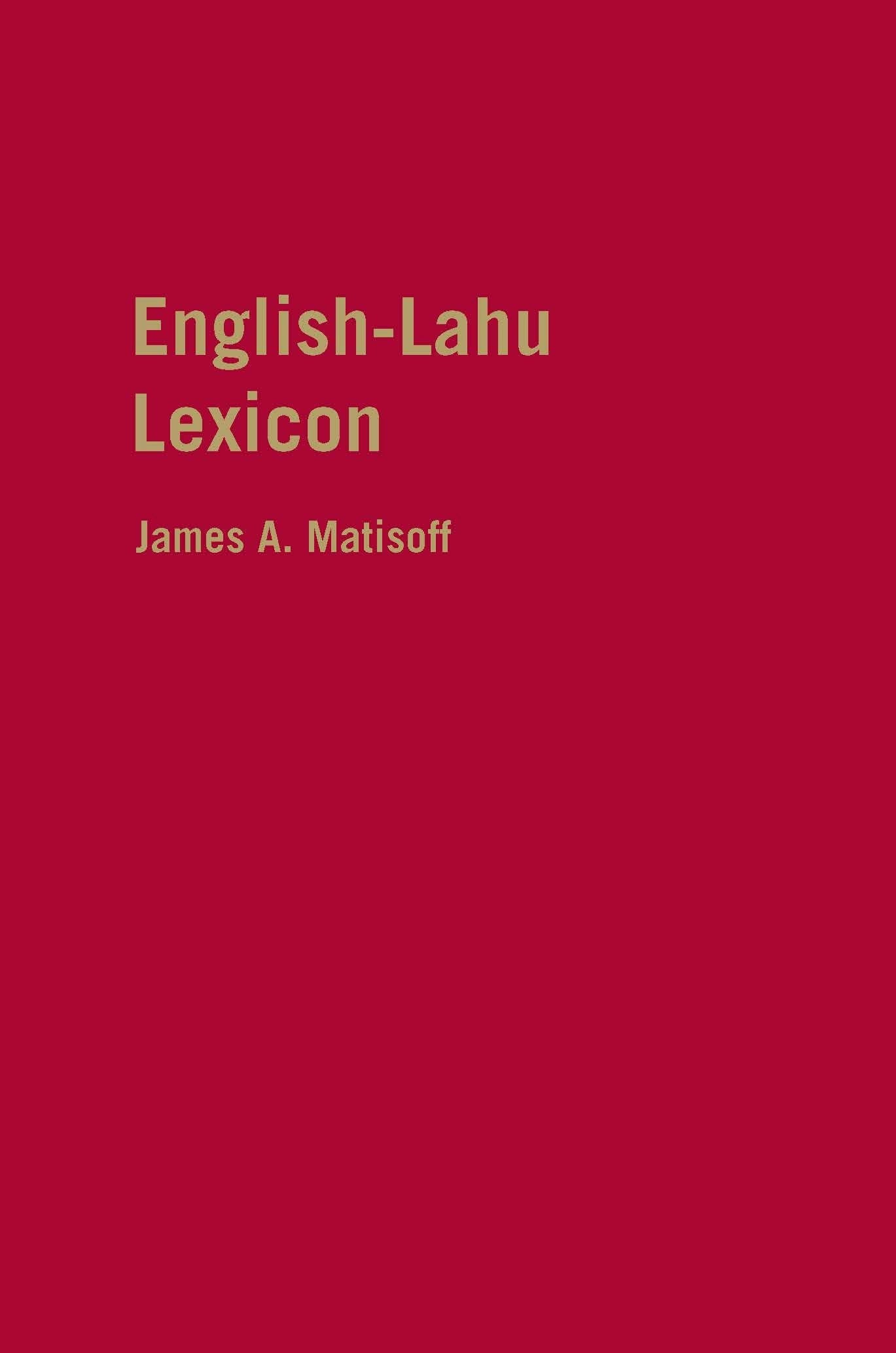 English-Lahu Lexicon