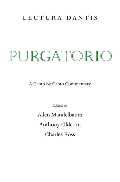 Cover image for Lectura Dantis, Purgatorio, isbn: 9780520940529