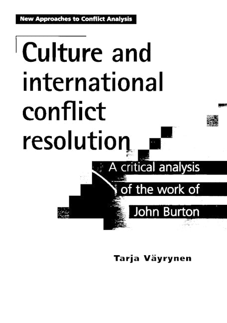Book cover image for Culture and international conflict resolution ISBN: 9780719081408