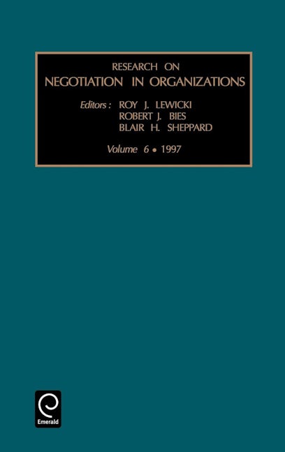 Book cover image for Research on Negotiation in Organizations ISBN: 9780762300228