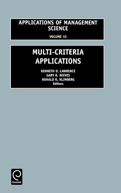 Book cover image for Multi-Criteria Applications ISBN: 9780762303656