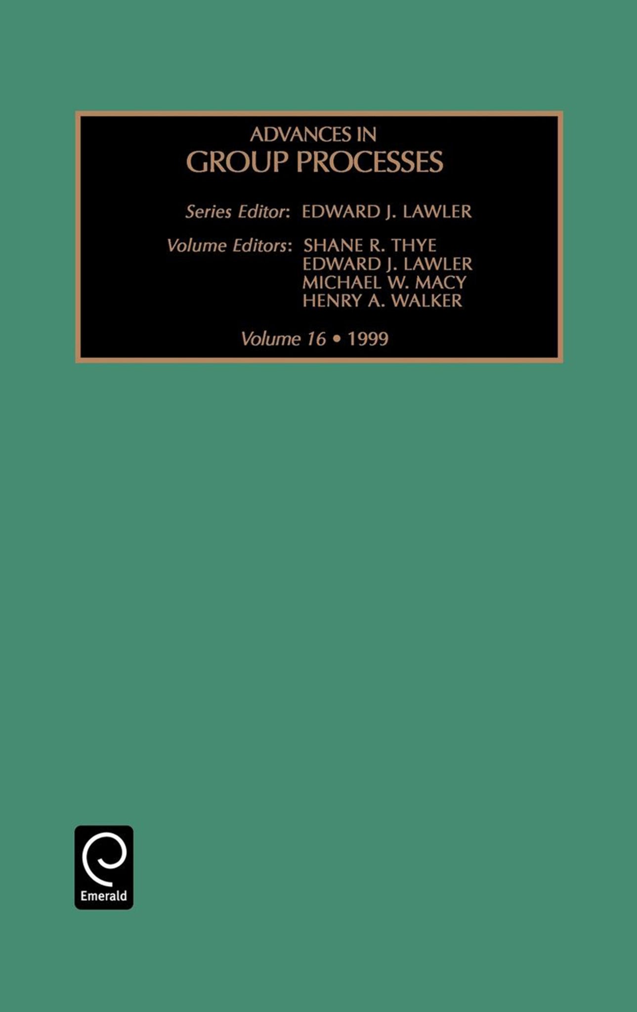 Cover image for Advances in Group Processes ISBN 9780762304523