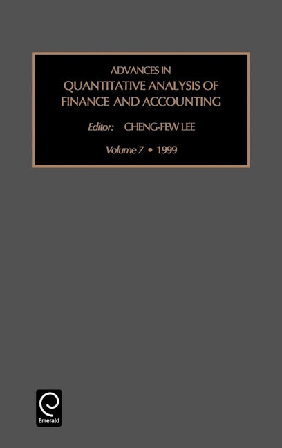 Advances in Quantitative Analysis of Finance and Accounting