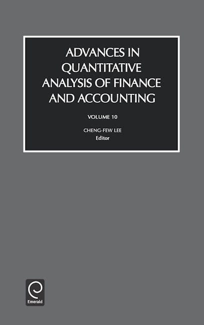 Advances in Quantitive Analysis of Finance and Accounting