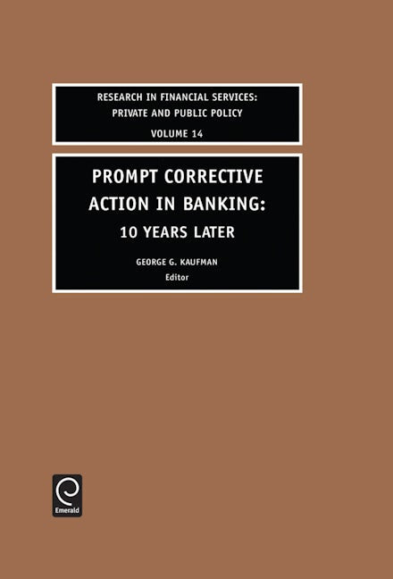Book cover image for Prompt Corrective Action in Banking ISBN: 9780762309870