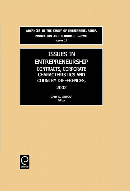 Book cover image for Issues in Entrepreneurship ISBN: 9780762310029
