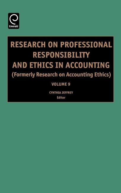 Book cover image for Research on Professional Responsibility and Ethics in Accounting ISBN: 9780762311255