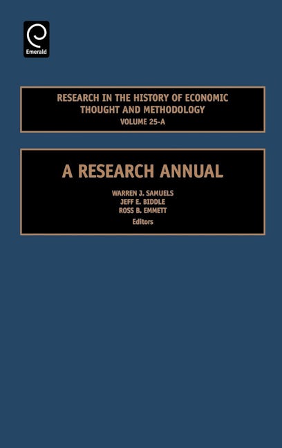 Research in the History of Economic Thought and Methodology
