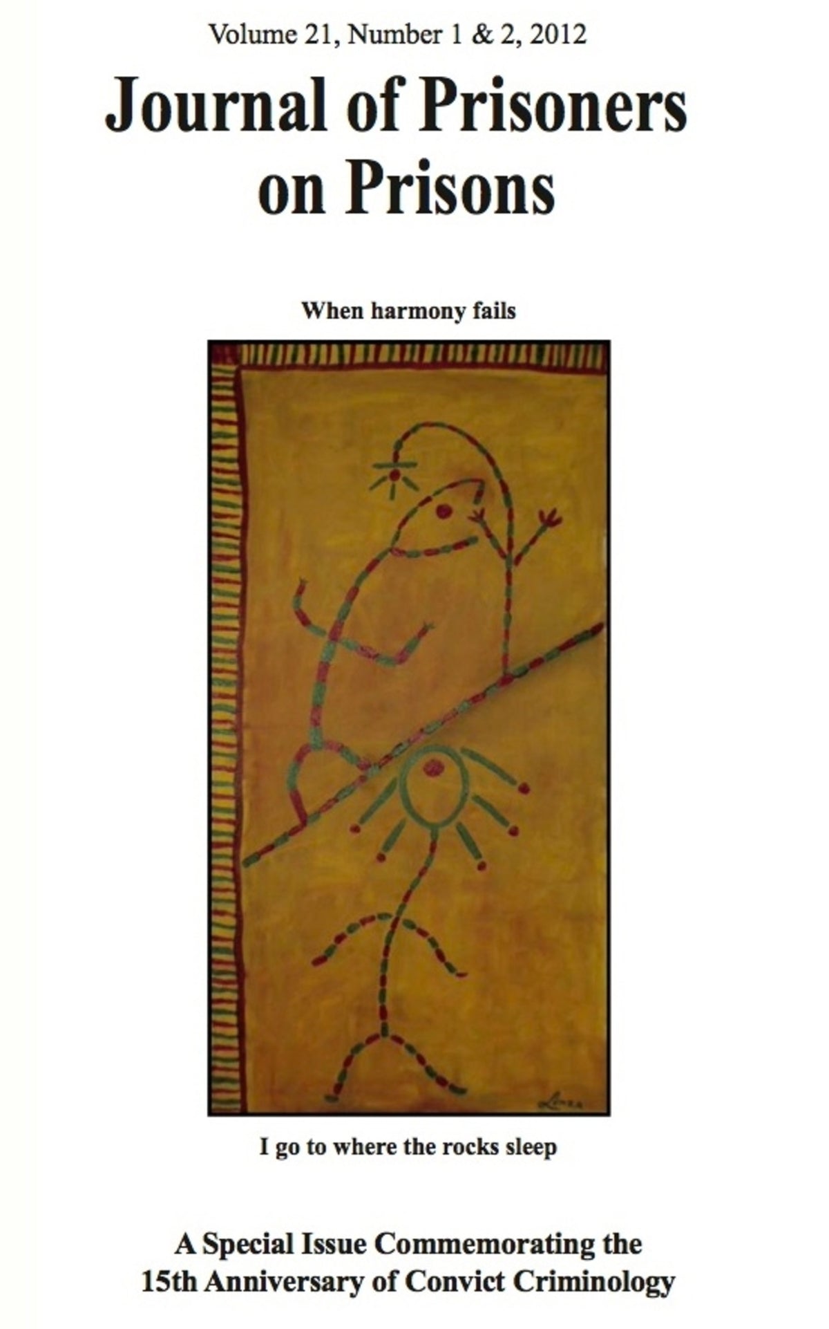Cover image for Journal of Prisoners on Prisons V21 #1 & 2 ISBN 9780776609409