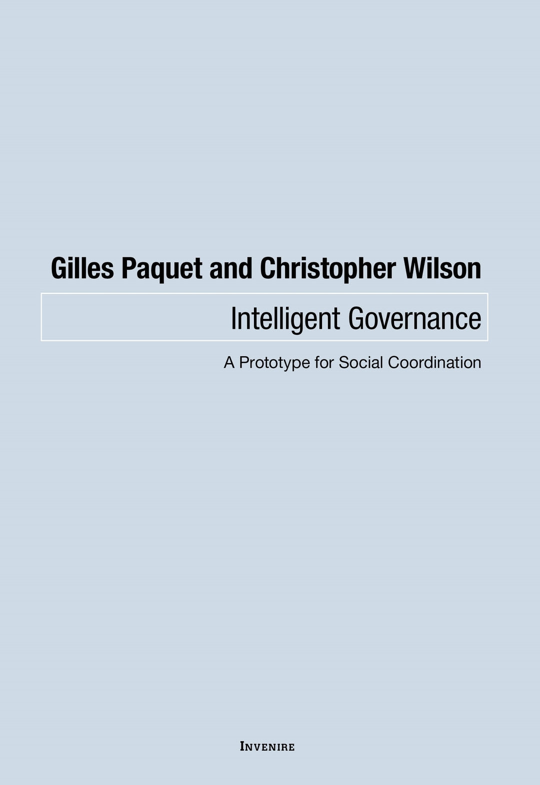 Cover image for Intelligent Governance ISBN 9780776638409