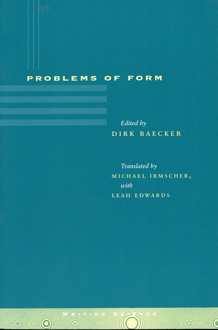 Book cover image for Problems of Form ISBN: 9780804734233