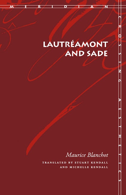 Book cover image for Lautréamont and Sade ISBN: 9780804750356