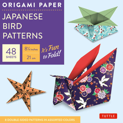 Cover image for Origami Paper - Japanese Bird Patterns - 8 1/4" - 48 Sheets, isbn: 9780804844895