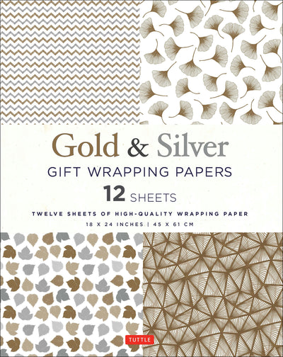 Cover image for Gold & Silver Gift Wrapping Papers - 12 Sheets, isbn: 9780804851145
