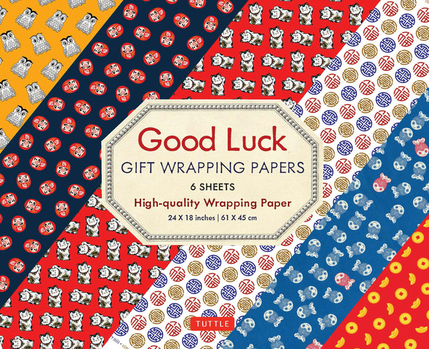 Cover image for Good Luck Gift Wrapping Papers - 6 sheets, isbn: 9780804851152