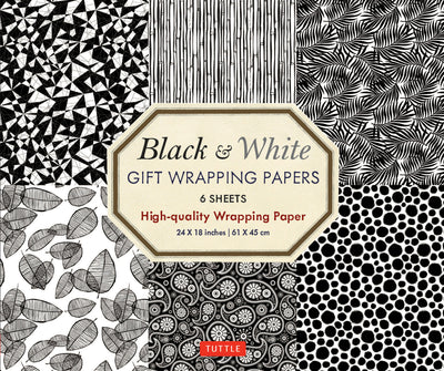 Cover image for Black & White Gift Wrapping Papers - 6 sheets, isbn: 9780804851169