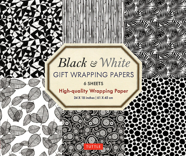 Cover image for Black & White Gift Wrapping Papers - 6 sheets, isbn: 9780804851169