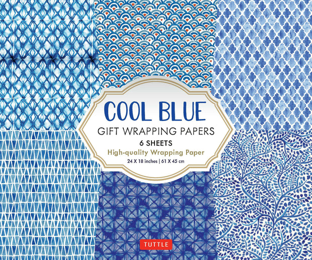 Cover image for Cool Blue Gift Wrapping Papers - 6 sheets, isbn: 9780804852210