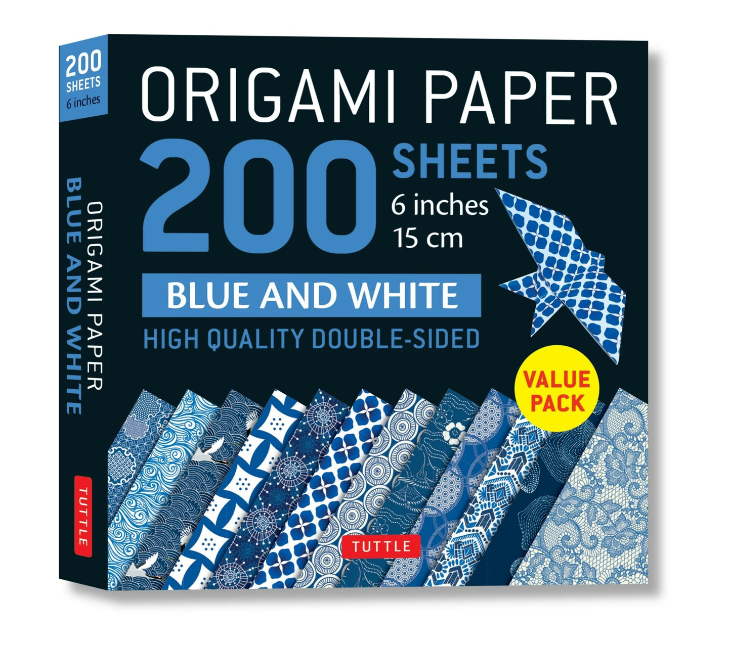 Book cover image for Origami Paper 200 sheets Blue and White Patterns 6" (15 cm) ISBN: 9780804852371